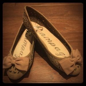 Rampage Tan Flats with Chop Outs